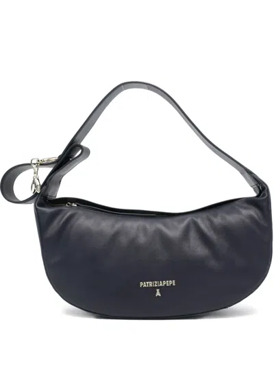 Patrizia Pepe Medium New Moon Shoulder Bag In Blue
