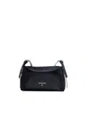 Patrizia Pepe Medium Textured Shoulder Bag With Logo Detailing In Black