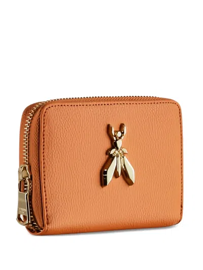 Patrizia Pepe Medium Zippered Leather Wallet In Brown