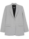 Patrizia Pepe Tailored Blazer With Classic Lapel In Grey