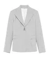 Patrizia Pepe Tailored Blazer With Sharp Lapel In Gray
