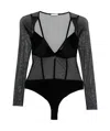 Patrizia Pepe Mesh Bodysuit In Black