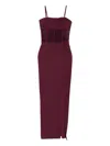 Patrizia Pepe Mesh-insert Dress In Burgundy