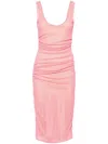 Patrizia Pepe Mesh Midi Dress In Pink
