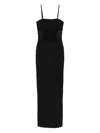 Patrizia Pepe Mesh-panelled Maxi Dress In Black