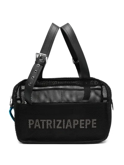Patrizia Pepe Mesh Shoulder Bag In White