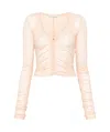 Patrizia Pepe Mesh T-shirt In Apricot