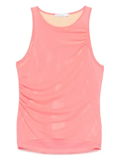 Patrizia Pepe Mesh Tank Top In Pink
