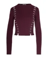 Patrizia Pepe Maglia Glam Rock Aderente Purple Red In Brown