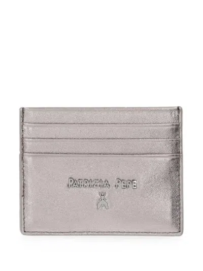 Patrizia Pepe Metallic-effect Logo-plaque Cardholder In Pink