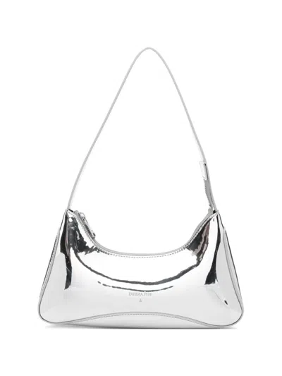 Patrizia Pepe Metallic-effect Shoulder Bag In White