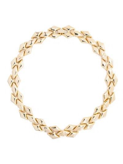 Patrizia Pepe Micro Fly Geometric-link Necklace In Gold