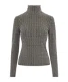 Patrizia Pepe Brown Houndstooth Stretch Viscose-blend Turtleneck In Multi