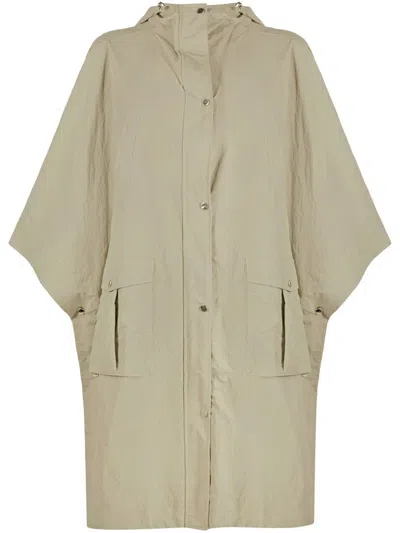 Patrizia Pepe Mid-length Hooded Cape In Green