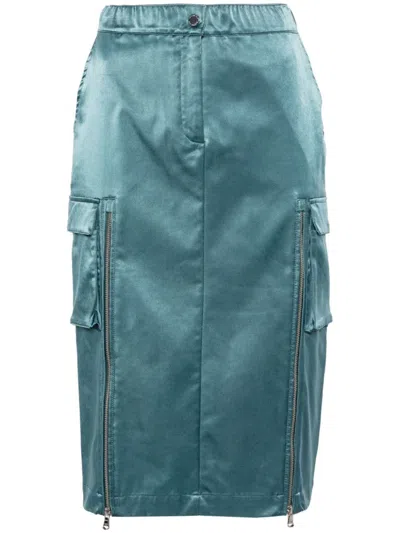 Patrizia Pepe Midi Cargo Skirt In Blue