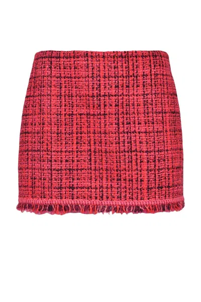 Patrizia Pepe Mini Bouclé Skirt - Red/black In Multi