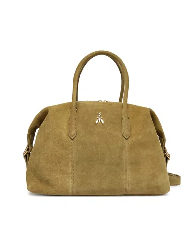 Patrizia Pepe Mini Chic Suede Bag In Green