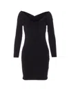 Patrizia Pepe Draped Mini Dress In Black