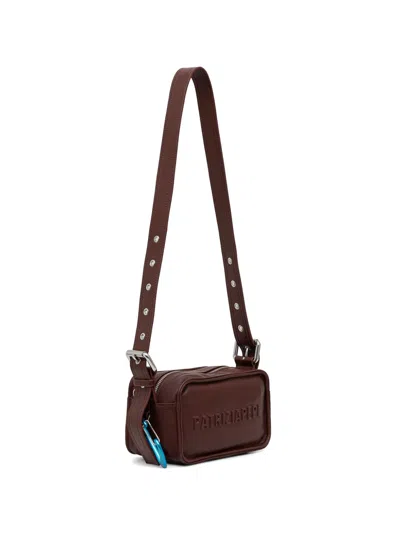 Patrizia Pepe Mini (im)perfection Embossed Crossbody Bag In Brown