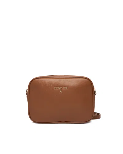 Patrizia Pepe Mini Leather Chic Shoulder Bag In Cuoio