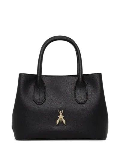 Patrizia Pepe Mini Leather Tote Bag In Black