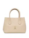 Patrizia Pepe Mini Leather Tote Bag In Neutrals