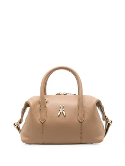 Patrizia Pepe Mini Leather Tote Bag In Neutrals
