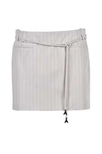 Patrizia Pepe Mini Skirt Stretch - Light Grey In White