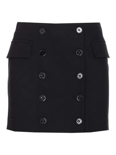 Patrizia Pepe Wrap Mini Skirt In Black