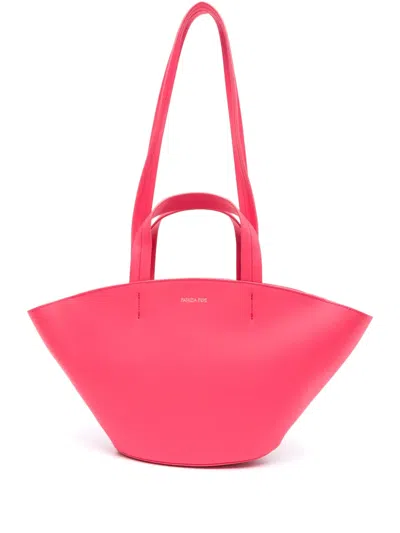Patrizia Pepe Minimal City Leather Tote Bag In Pink