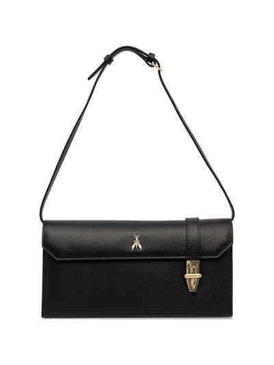 Patrizia Pepe Modern Utility Logo Shoulder Bag In Black