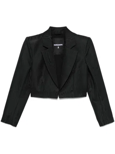 Patrizia Pepe Moire-effect Blazer In Black