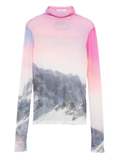 Patrizia Pepe Mountain-motif Sweatshirt In Pink