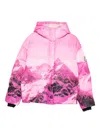 Patrizia Pepe Mountain Print Puffer Jacket In Pink