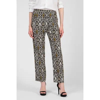 Patrizia Pepe Multicolor Flax Casual Pants In Gray
