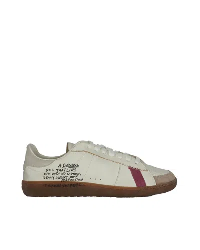 PATRIZIA PEPE NAPPA SNEAKERS WITH LETTERING BROWN/PURPLE