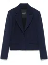 Patrizia Pepe Tailored Navy Blazer With Structured Shoulders In Navy Blue