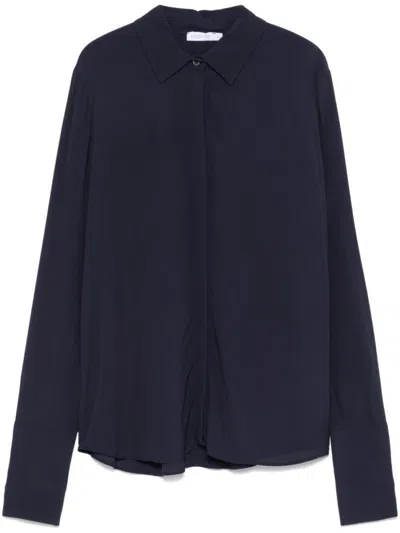 Patrizia Pepe Navy Blue Crepe Shirt