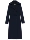 Patrizia Pepe Navy Blue Double-breasted Trench Coat In Blue