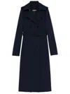 PATRIZIA PEPE NAVY BLUE DOUBLE-BREASTED TRENCH COAT