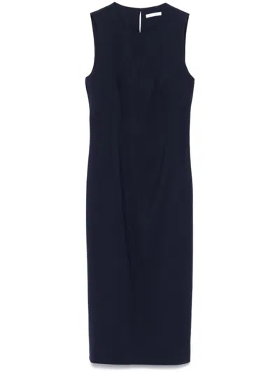 Patrizia Pepe Navy Blue Sleeveless Dress In Black