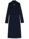 Patrizia Pepe Navy Blue Double-breasted Trench Coat In Navy Blue