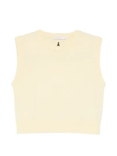Patrizia Pepe Neck Neck Sleeveless Vest In Neutral