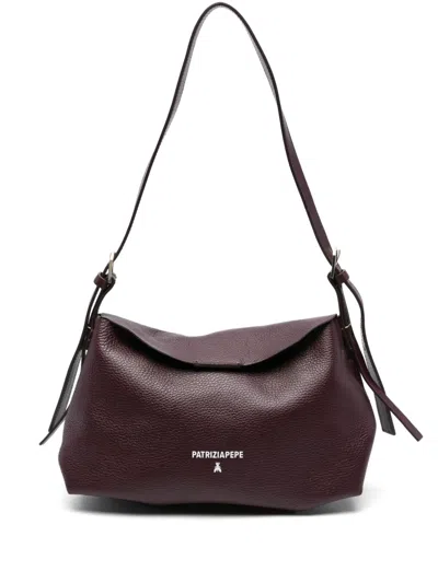 Patrizia Pepe Never Complete Buckle-detail Shoulder Bag In Purple