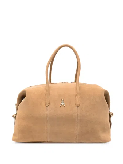 Patrizia Pepe New Business Leather Tote Bag In Neutrals
