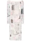 Patrizia Pepe News Paper-print Midi Dress In Neutrals