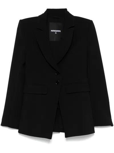 Patrizia Pepe Notched-lapels Blazer In Black
