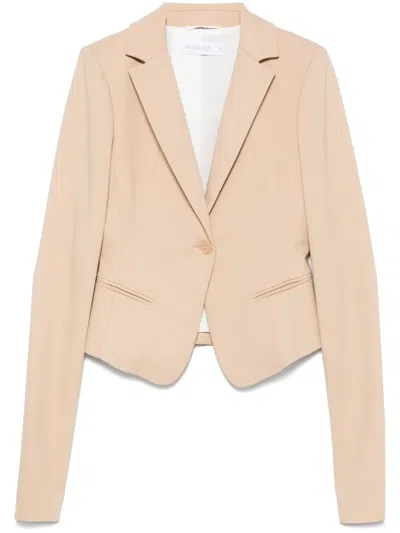 Patrizia Pepe Notched-lapels Blazer In Neutrals