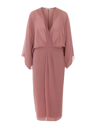 Patrizia Pepe Nude Neutrals Cotton Dress In Beige