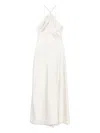 Patrizia Pepe Light Beige Maxi Dress With Keyhole Detail In White